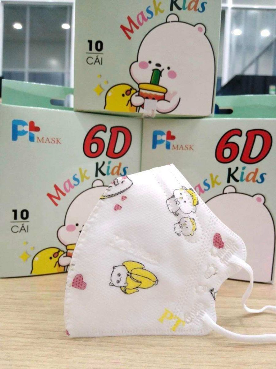 Hộp 10 Khẩu Trang Trẻ Em 6D PTMASK