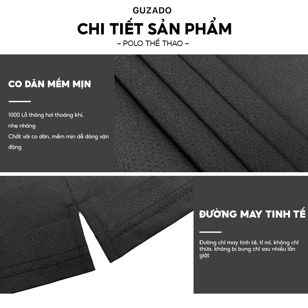 Áo Thun Nam Polo Cổ Bẻ Guzado Chất Coolmate Mát Lạnh Thấm Hút Cực Tốt Kiểu Dáng Basic Form Regular Fit GPL01