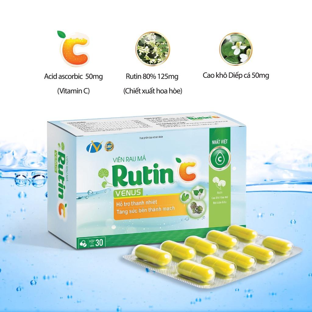 Viên rau má giải nhiệt Rutin C Venus - 30 viên