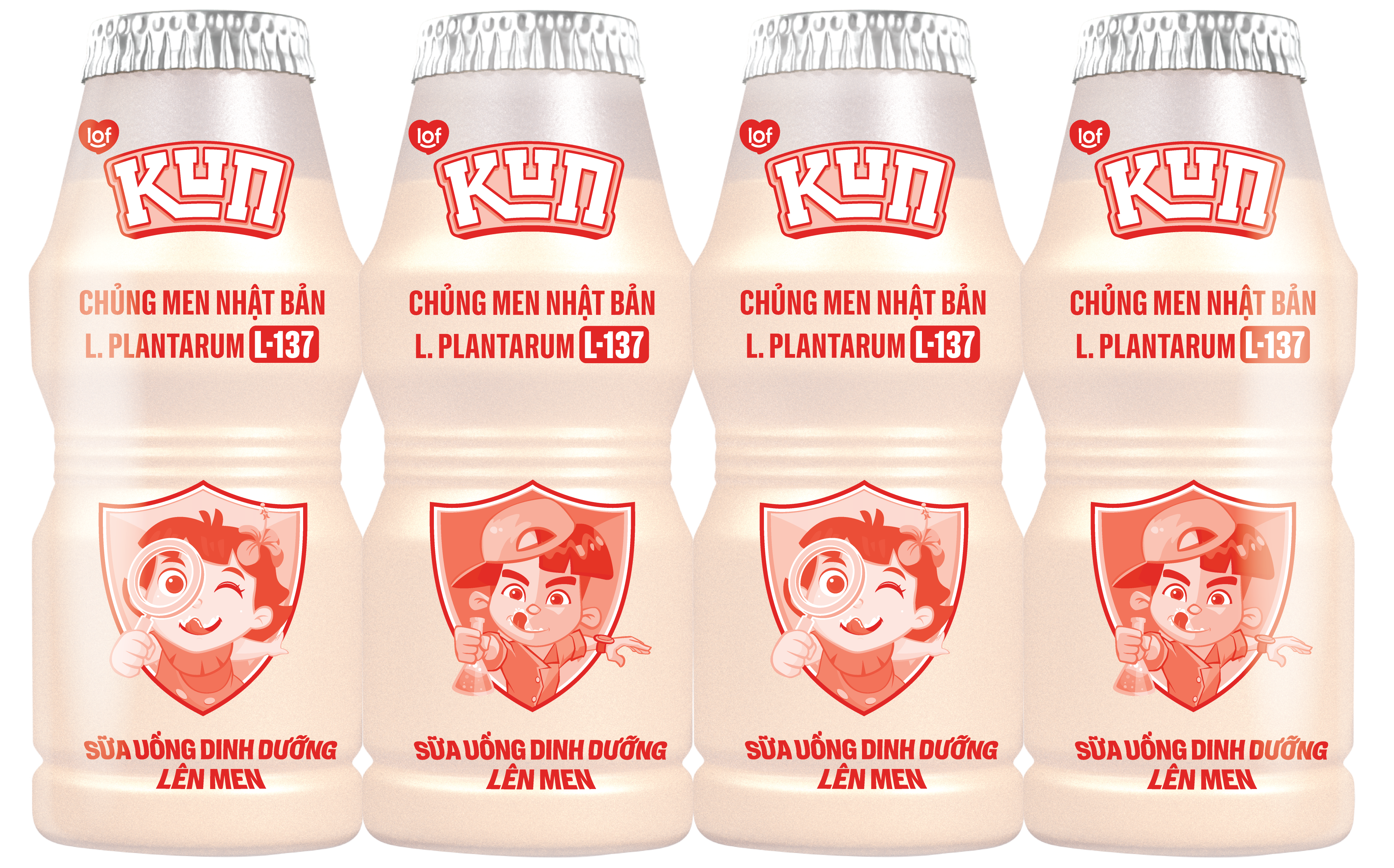 Thùng 48 chai Sữa chua uống KUN dinh dưỡng lên men Có đường 100ml