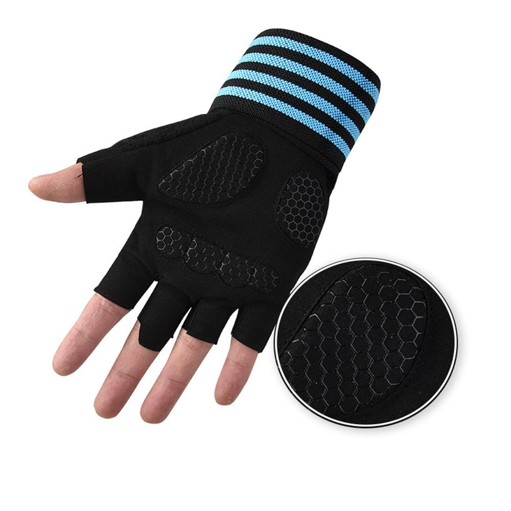 Half Finger Weight Lifting Gloves Heavyweight Dumbbell Horizontal Bar Exercise Wrist Training Fitness Gloves With Wristband
