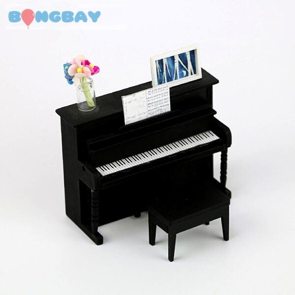 Nội Thất Nhà Búp Bê DIY - Bộ Đàn Piano Màu Đen 1181007 Nhập Khẩu Chính Ngạch