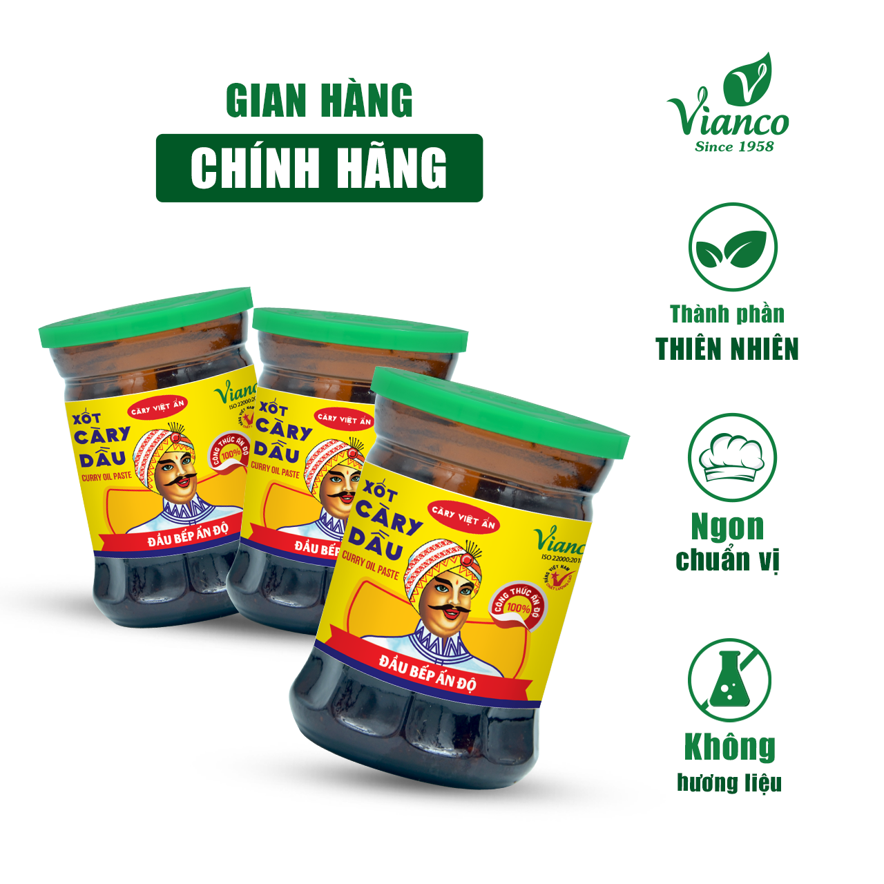 Xốt Cà Ri Dầu Hiệu Đầu Bếp Ấn Độ ly 50gr