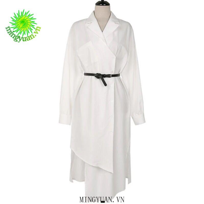 Đầm Sơ Mi Màu Trơn Thời Trang Nữ Tính