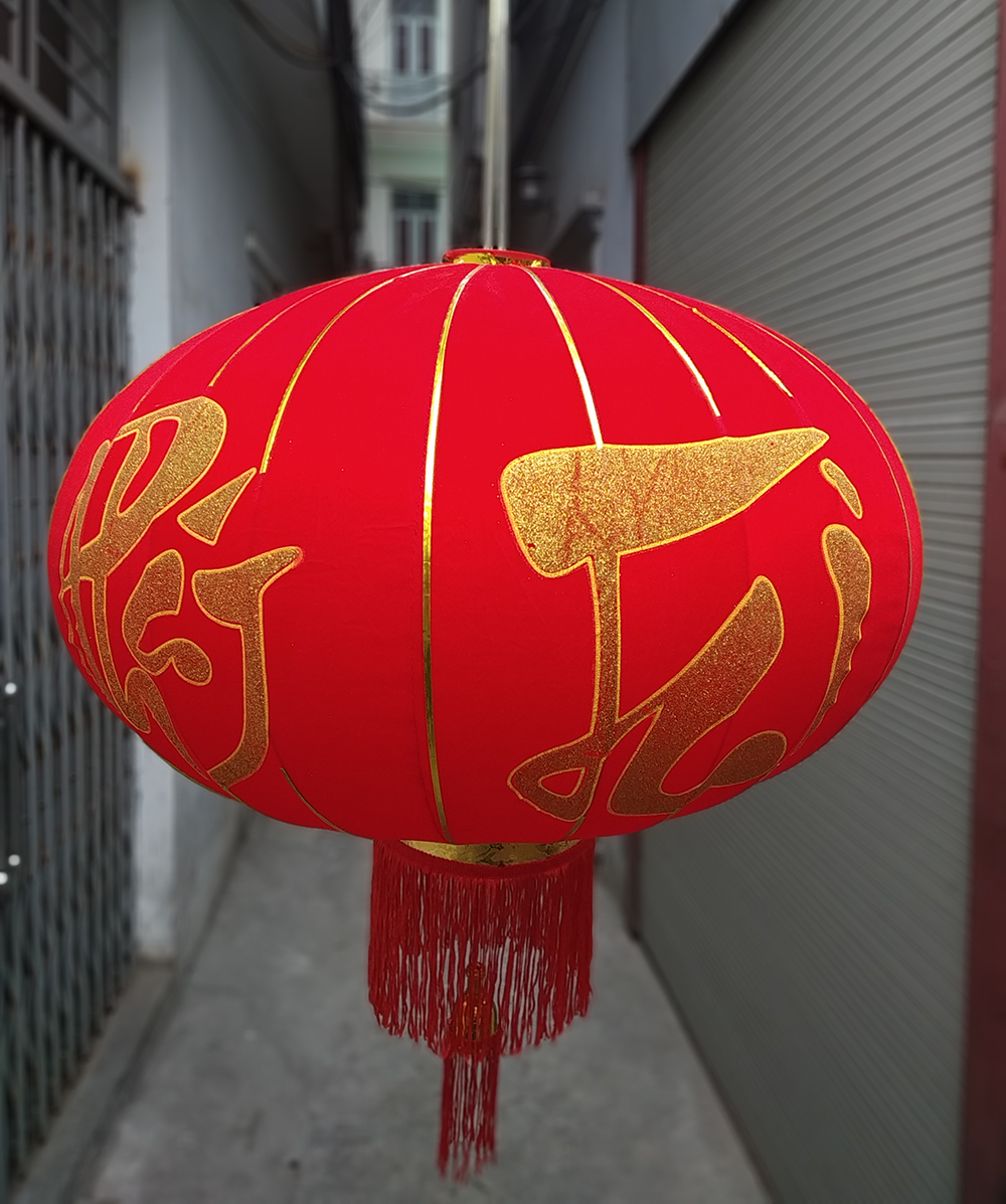 Đèn lồng Tết cao cấp cao 80cm đường kính 60cm