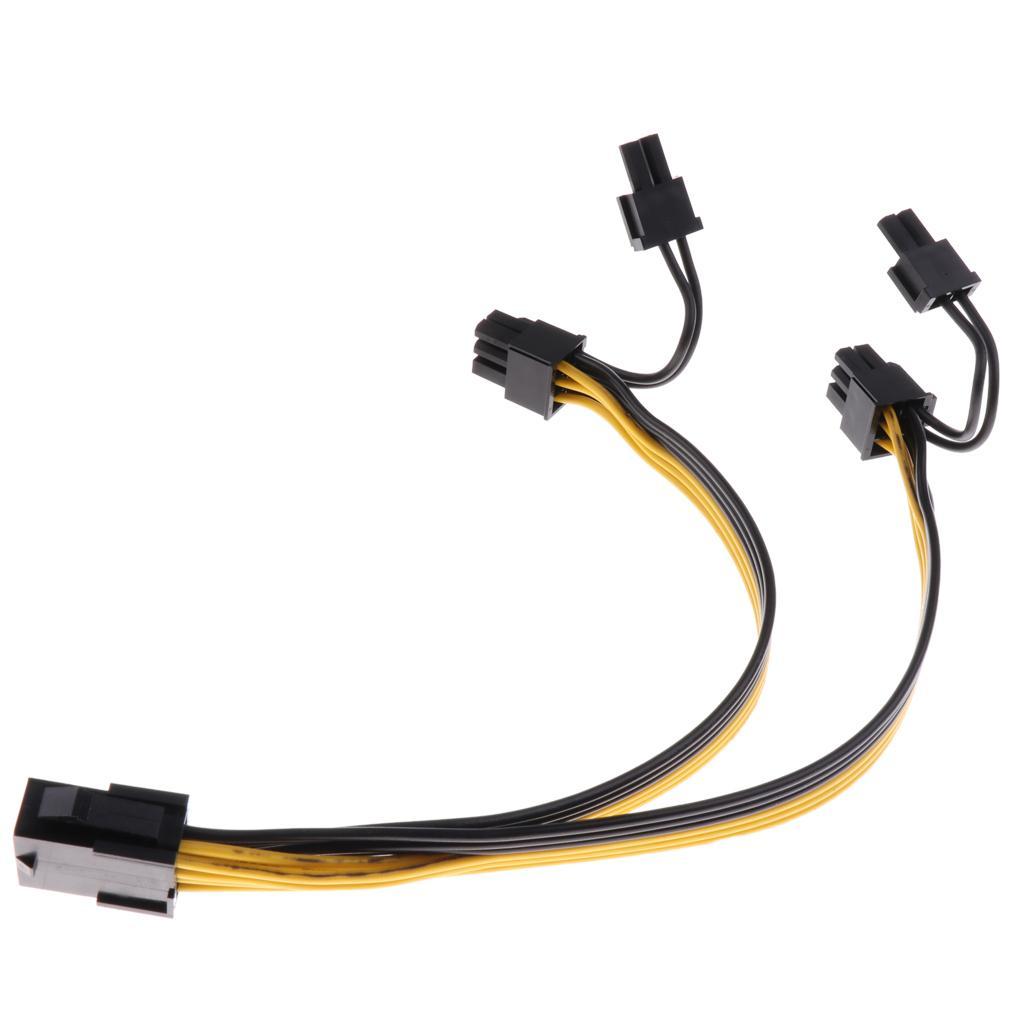 CPU 8-pin Female to Dual PCI-E 8p Male Power Cable for Graphics Card