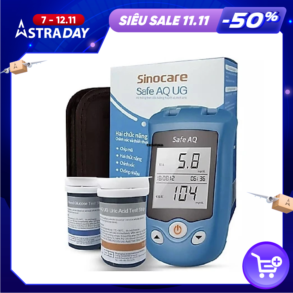 BỘ MÁY ĐO ĐƯỜNG HUYẾT VÀ AXIT URIC 2 TRONG 1 KÈM 100 QUE KIM