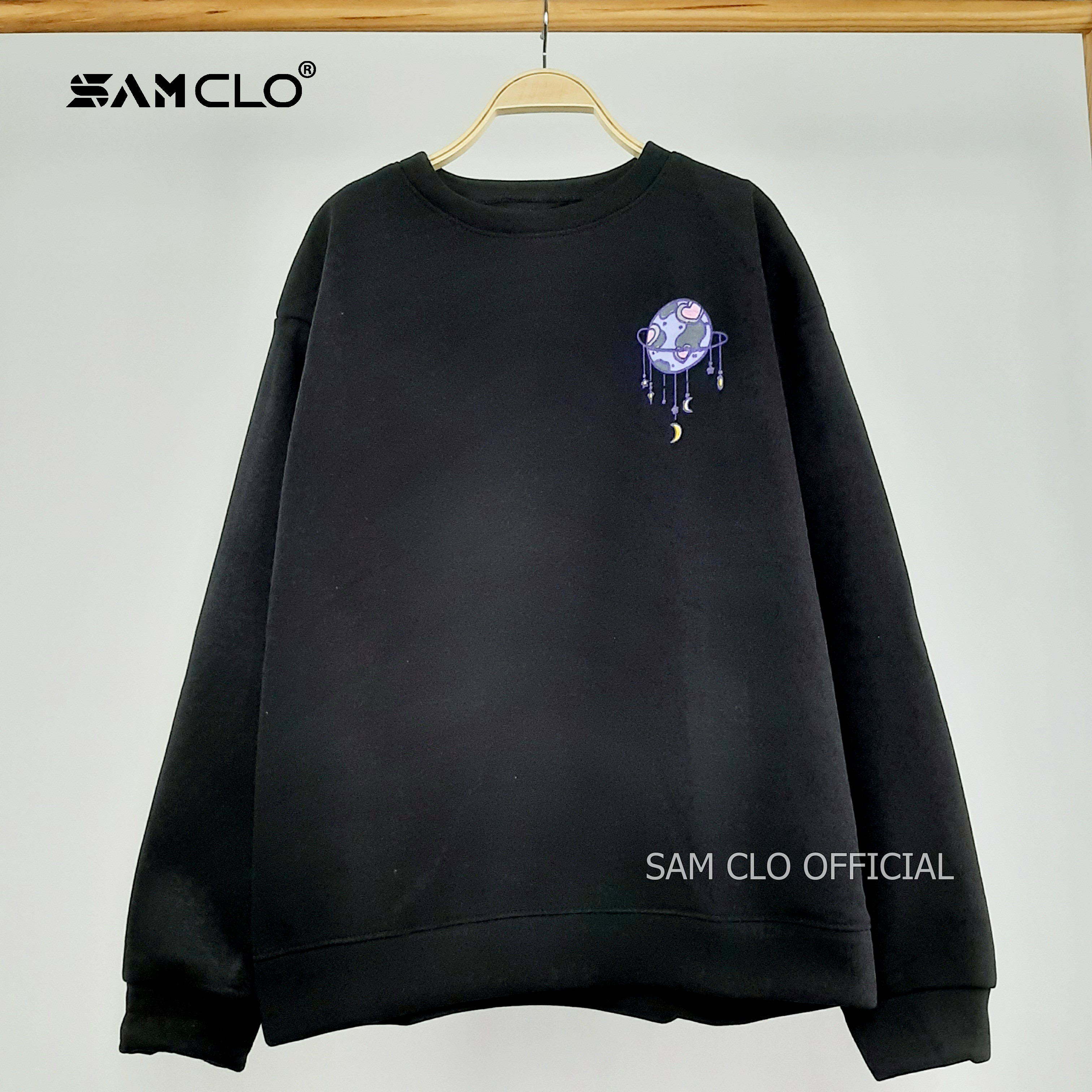 Áo SWEATER nữ tay dài nỉ ulzzang thu đông freesize form rộng dáng unisex in HÌNH CẦU TÍM