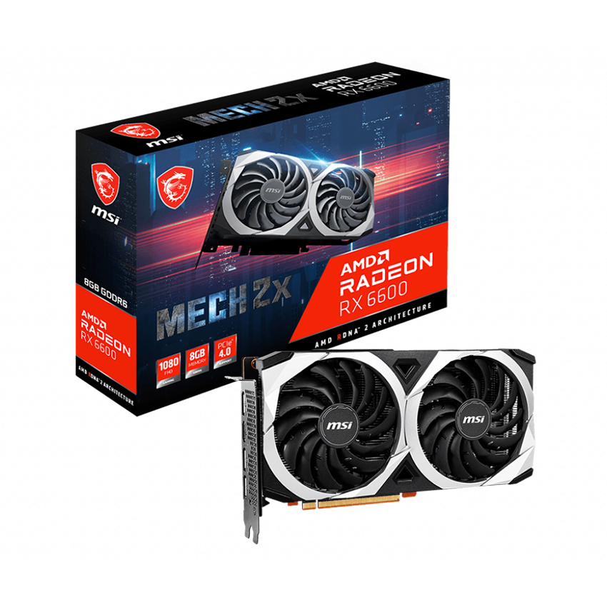 Card màn hình MSI Radeon RX6600 MECH 2X 8GB - Hàng Chính Hãng