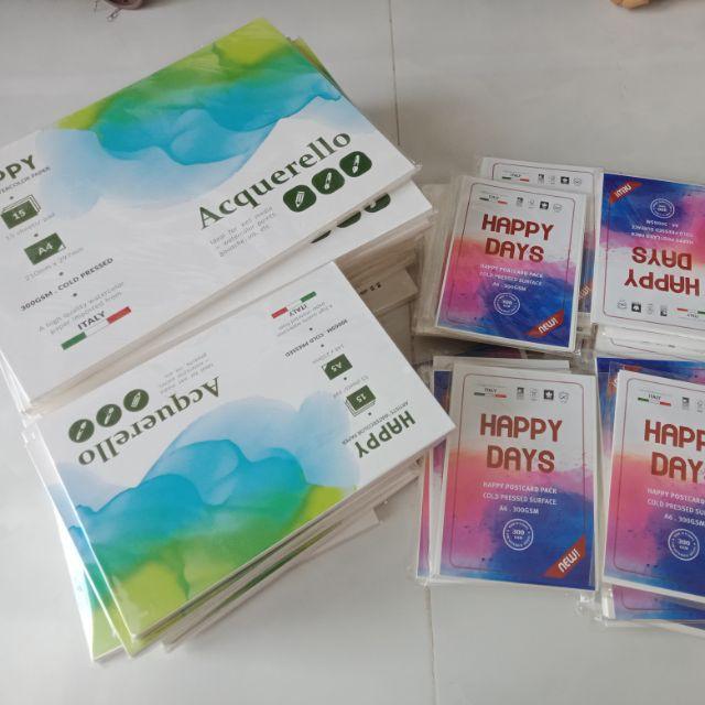 Giấy Vẽ Màu Nước HAPPY 300gsm Hạng Họa Sĩ (Vân Cold)