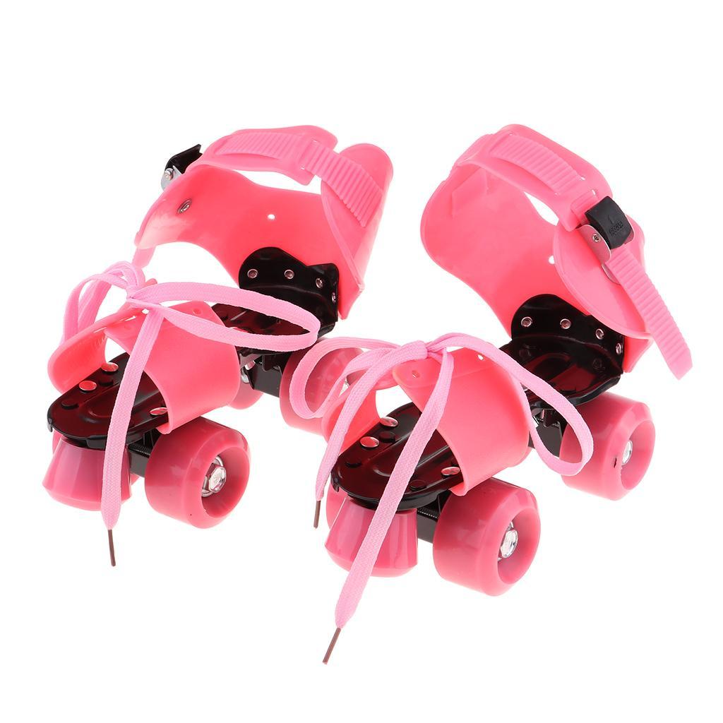 Children Roller Skates Double Row Skating Shoes Sliding Kids Pink