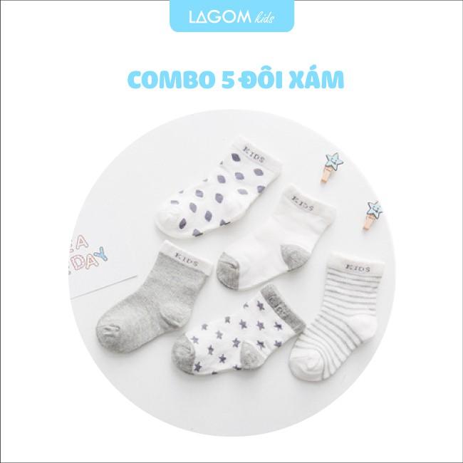 Vớ cho bé 1-3-5 tuổi hình sao xuất Hàn | Tất cho bé trai &amp; bé gái ngắn cổ cotton mềm mịn 1-3-5 tuổi