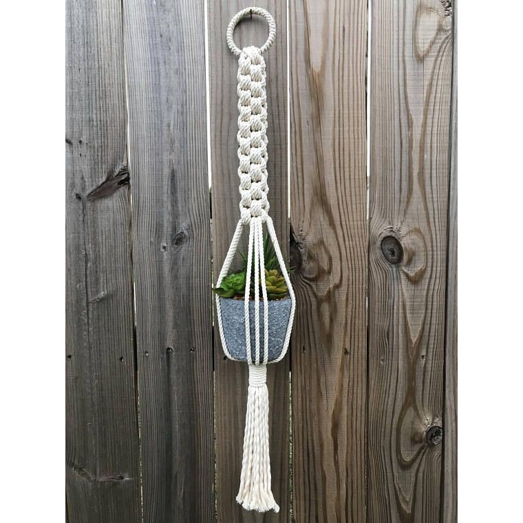 Dây tết macrame treo trang trí chậu cây cảnh DCM002