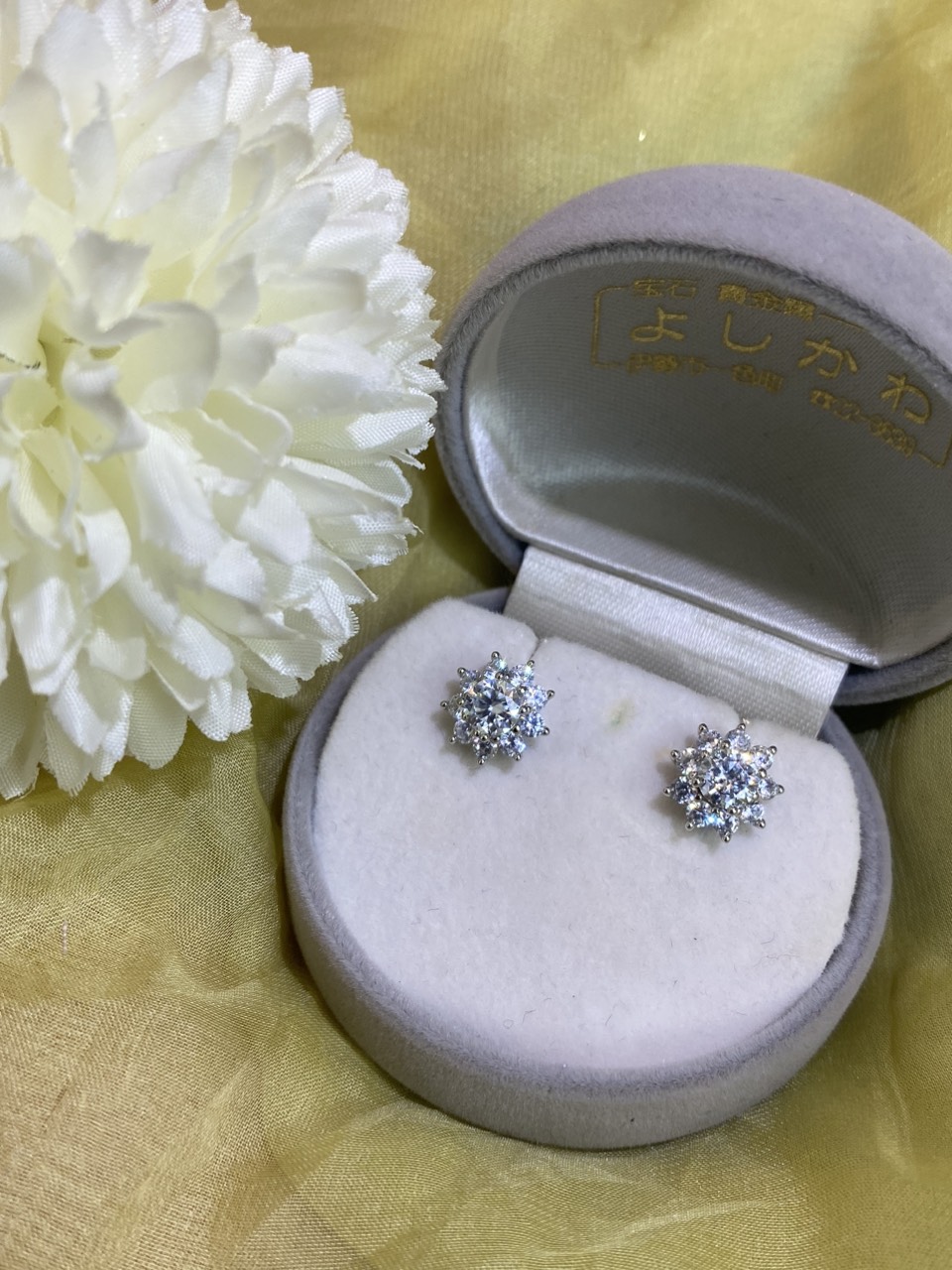 Hoa tai Bạc 925 xi Kim viên chủ Kim Cương nhân tạo Moissanite hạt 0.5carat (5.0mm-  E06.1.7.7