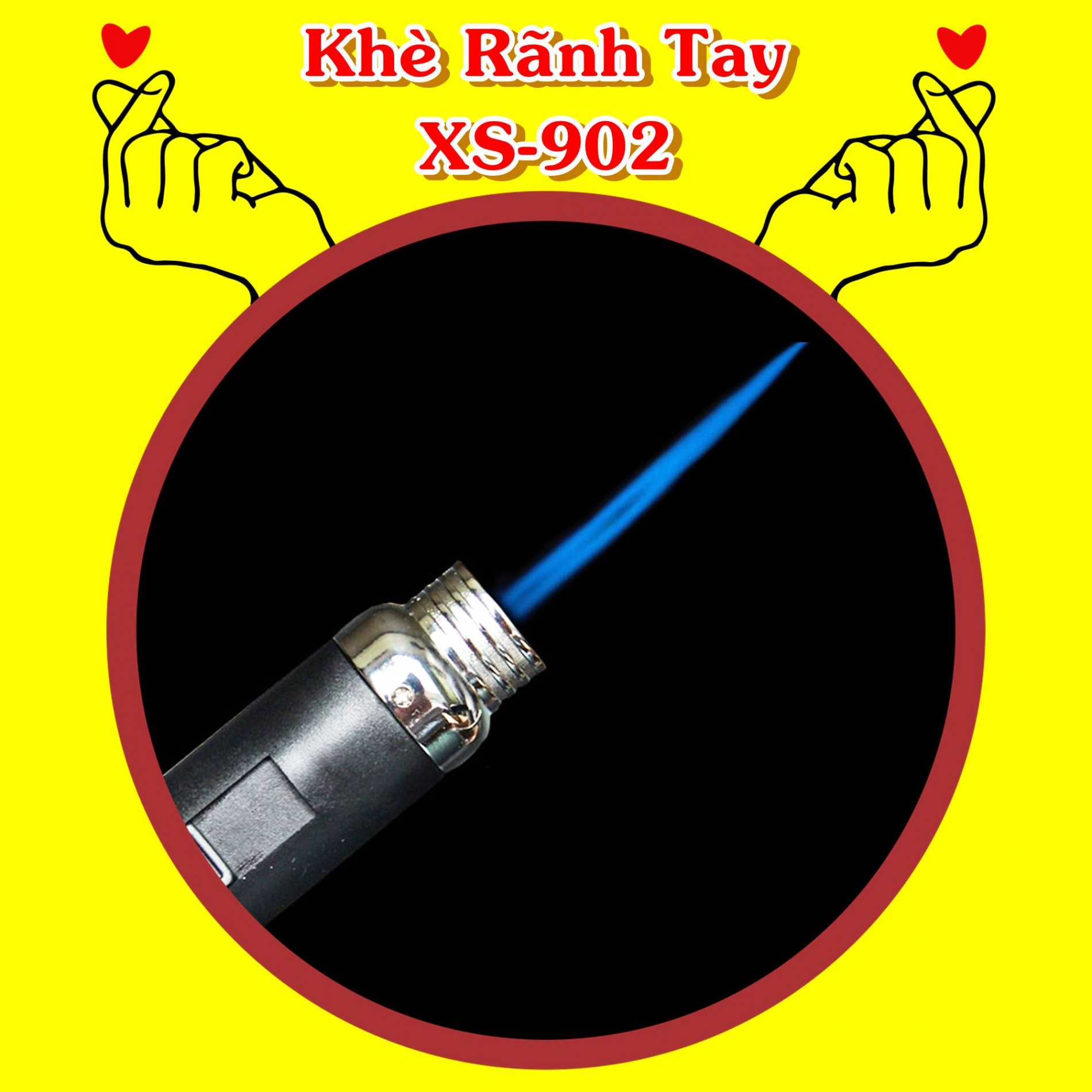 Hột quẹt bật lửa khè rãnh tay XS902 lửa hỏa tiễn mồi bếp size 17cm - xài gas