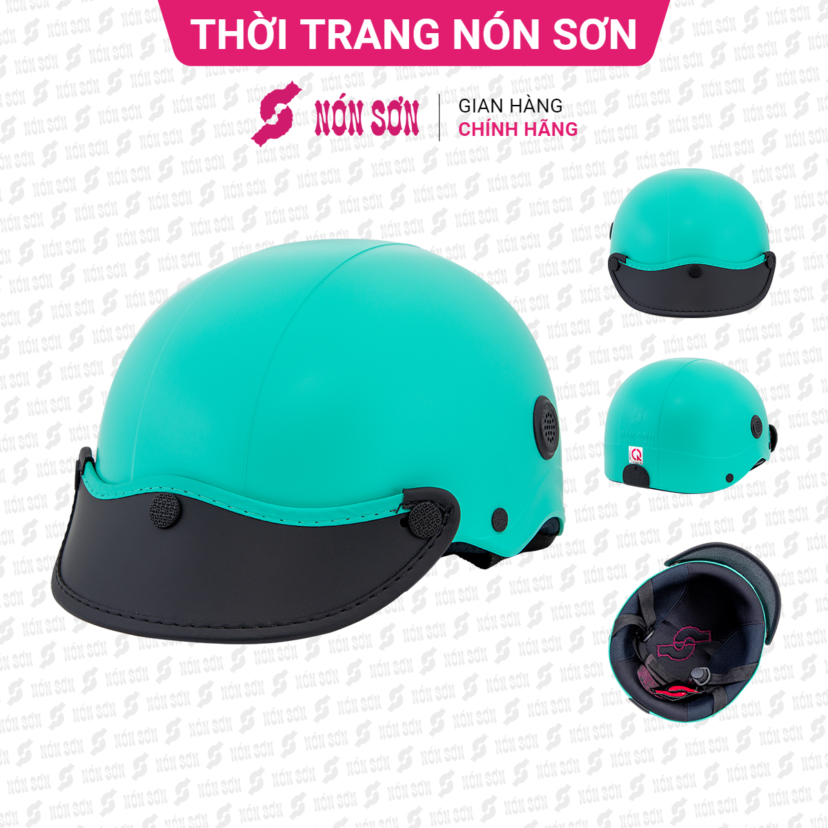 ƯU ĐÃI - Mũ bảo hiểm nửa đầu lỗ thông gió chính hãng NÓN SƠN - TG-XH500
