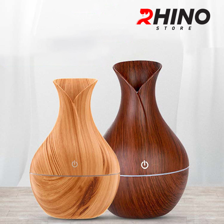 Máy phun sương tinh dầu tạo ẩm Rhino H401A hình bầu, dung tích 200ml nhiều màu - Hàng chính hãng