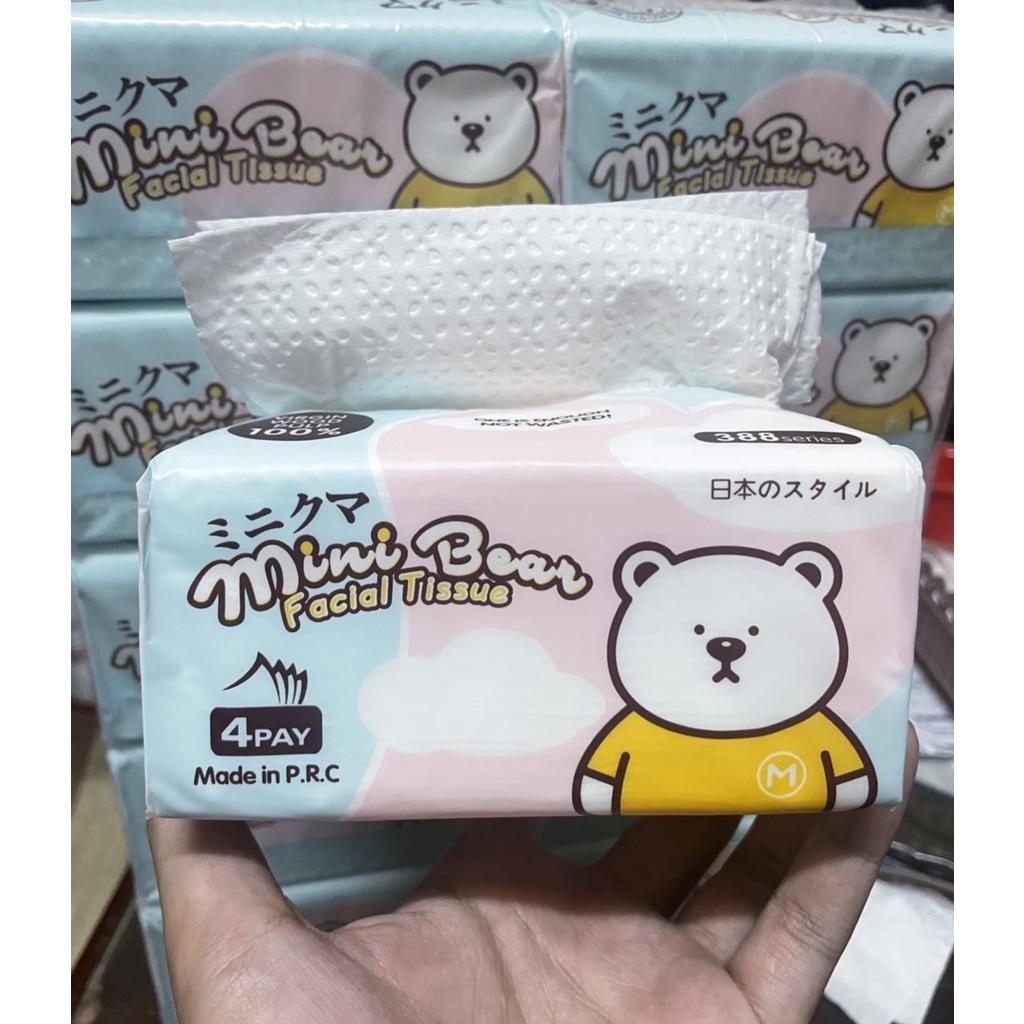 Khăn Giấy Rút Mini Bear Nhật Bản gói 300 tờ x 4 lớp - HTpaper