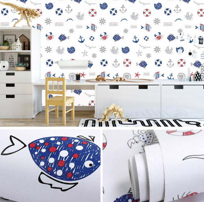 10m Decal giấy dán tường khổ 45cm keo sẵn nhiều mẫu hiện đại mới nhất BST01