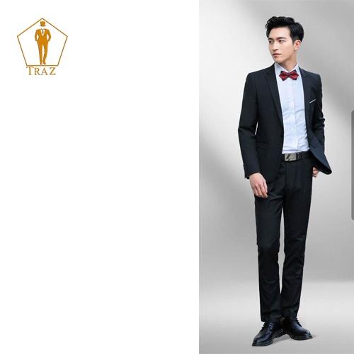 Bộ Set Vest TRAZ Đen Nam, có bụng hoặc cao tăng 1 đến 2 size