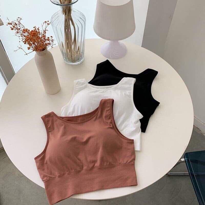 Áo bra croptop ba lỗ kèm mút ngực