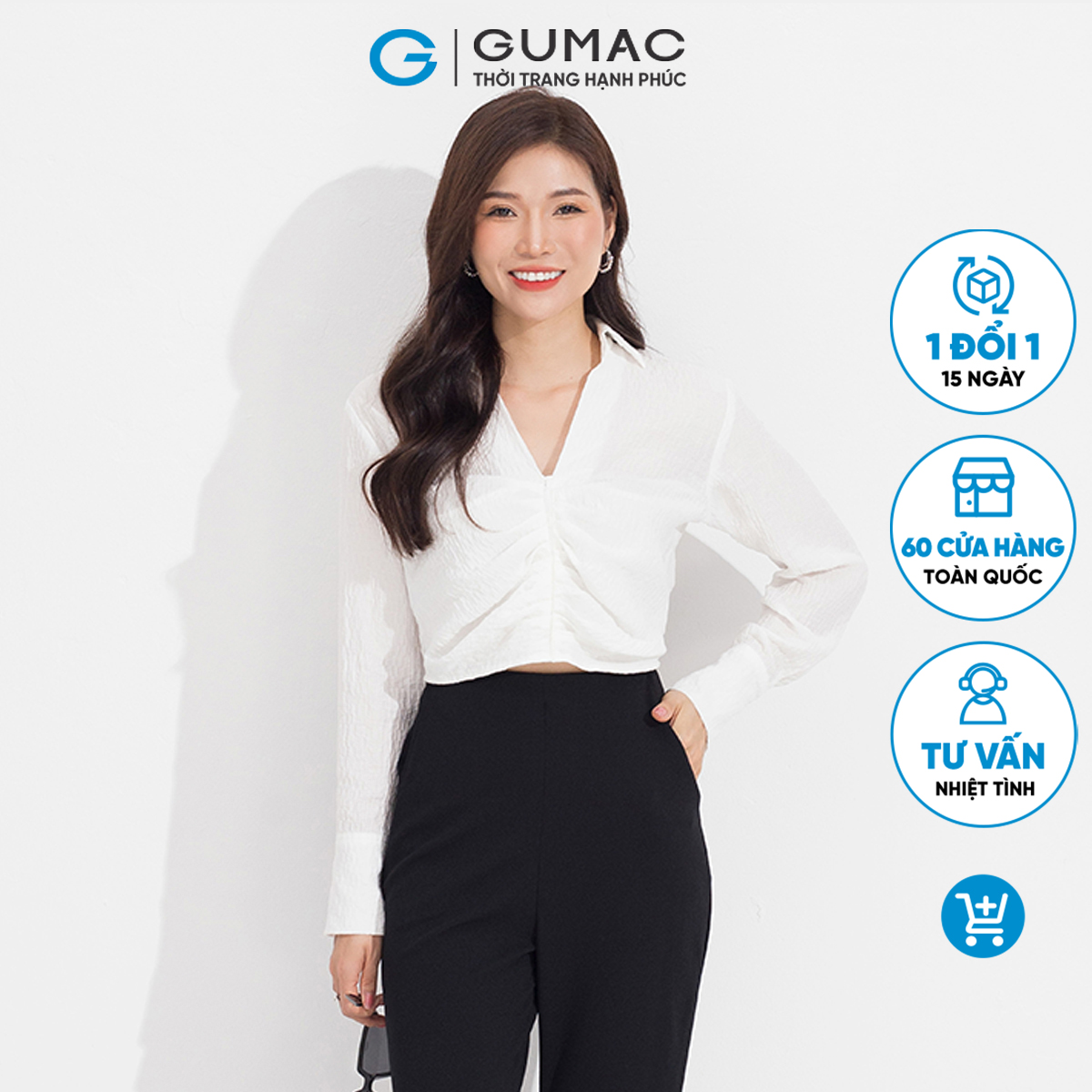 Áo Kiểu xếp nhún GUMAC AD05072