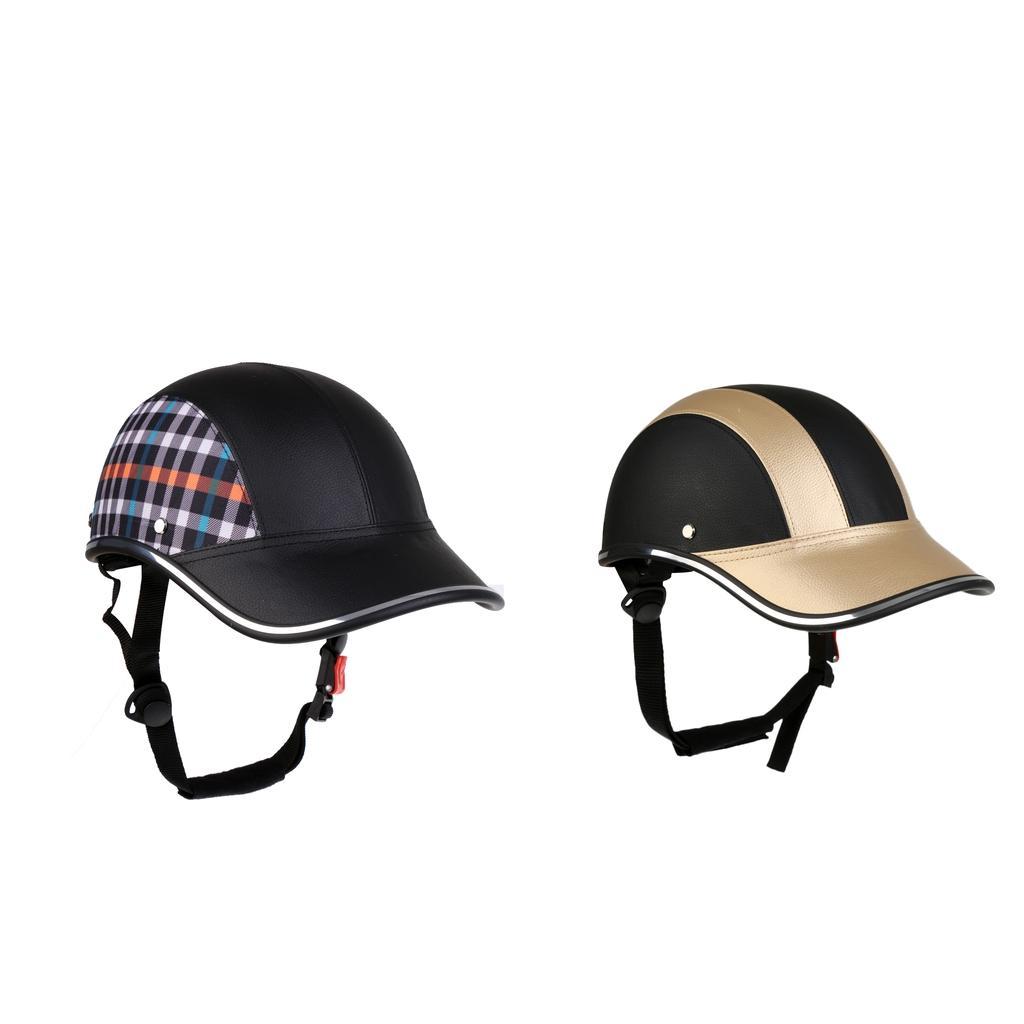 2Pcs Bike Riding PU  Visor with Adjustable Strap Safety Baseball Cap