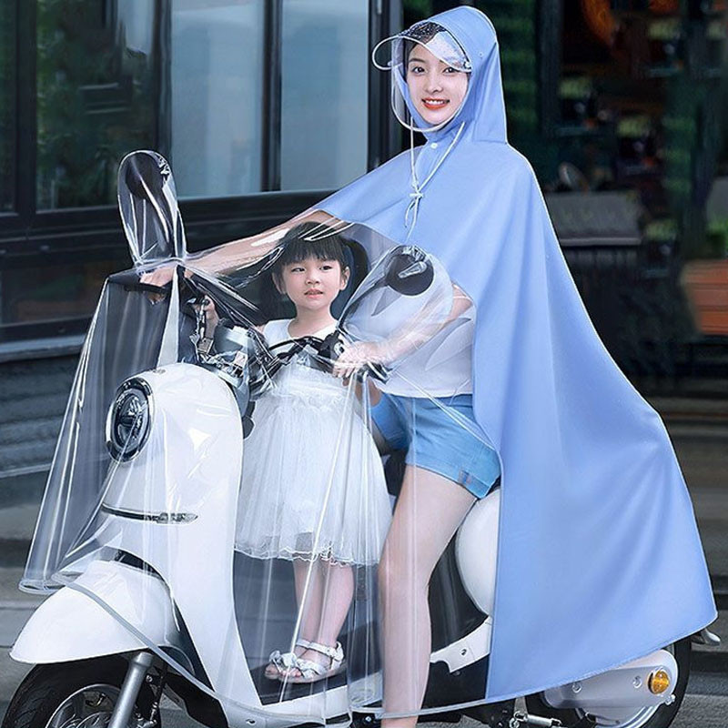 Áo Mưa Cánh Dơi Size 5XL To Dày Mẹ Con Phía Trước Trong Suốt Che Phủ Toàn Thân Kèm Kính Chắn Mưa Tiện Dụng