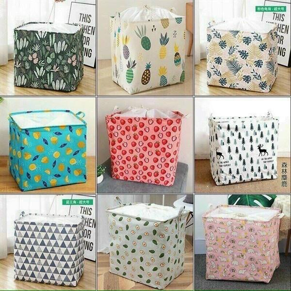 Túi Đựng Chăn Màn Quần Áo Đa Năng Vải Canvas Chống Thấm Nước Phong Cách Vintage Thể Tích 100L