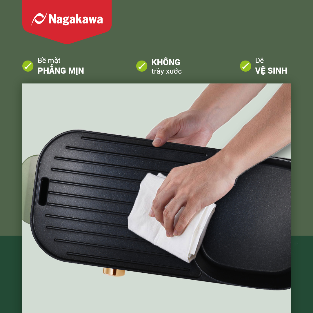 Bếp lẩu nướng điện đa năng Nagakawa NAG3104 - Hàng chính hãng