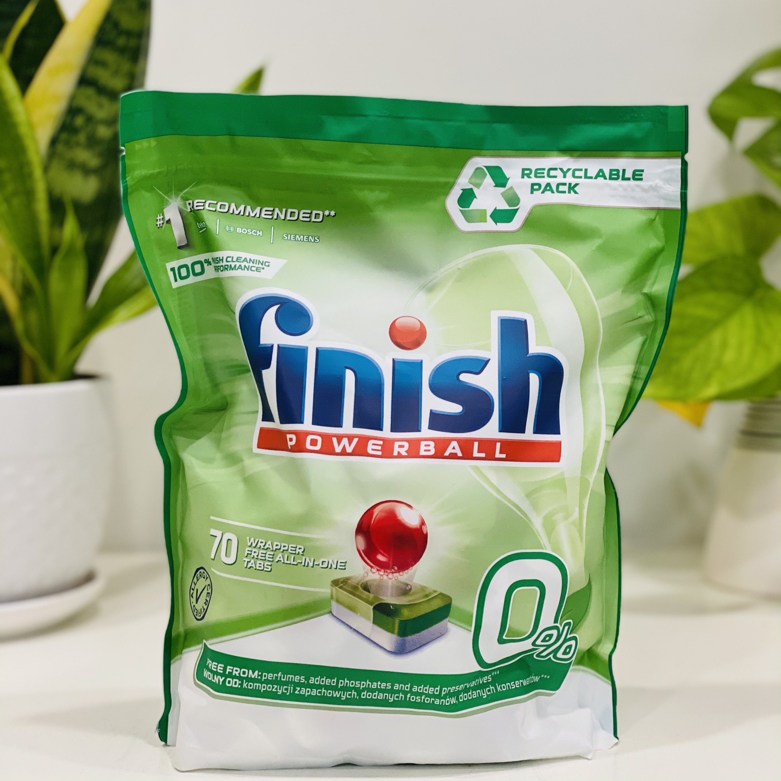 Viên rửa bát Finish All in 1 Max ECO 0% - 70 viên / túi