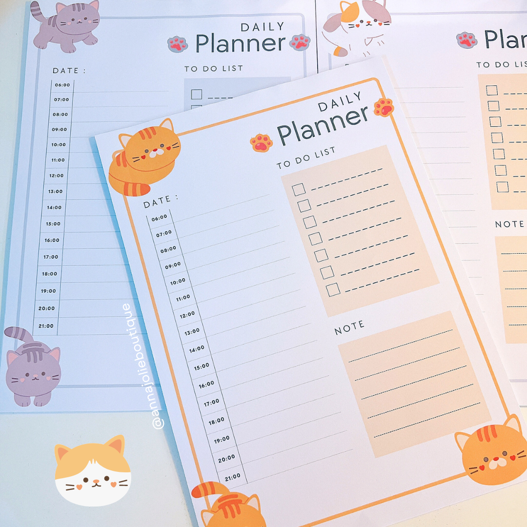 Giấy note ghi chú kế hoạch Planner Cute Cat