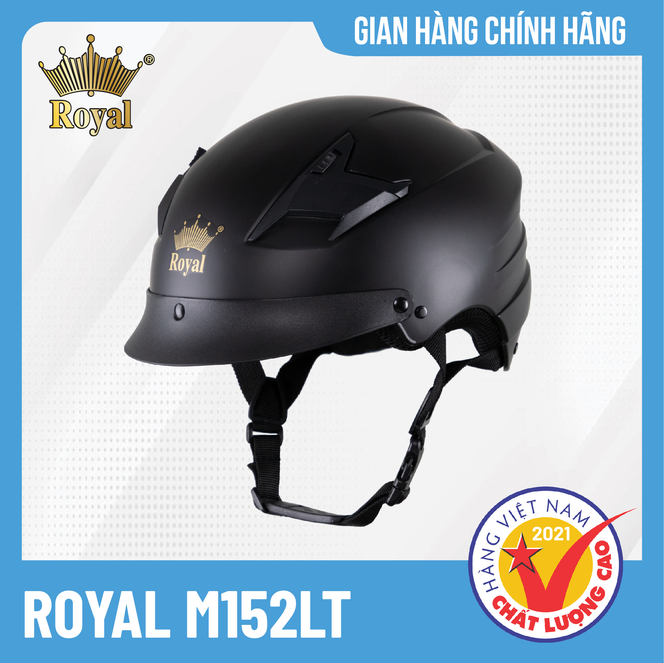 Mũ bảo hiểm nửa đầu Royal M152LT thiết kế nhỏ gọn, nhiều màu sắc, phù hợp mọi độ tuổi, bảo hành chính hãng 12 tháng