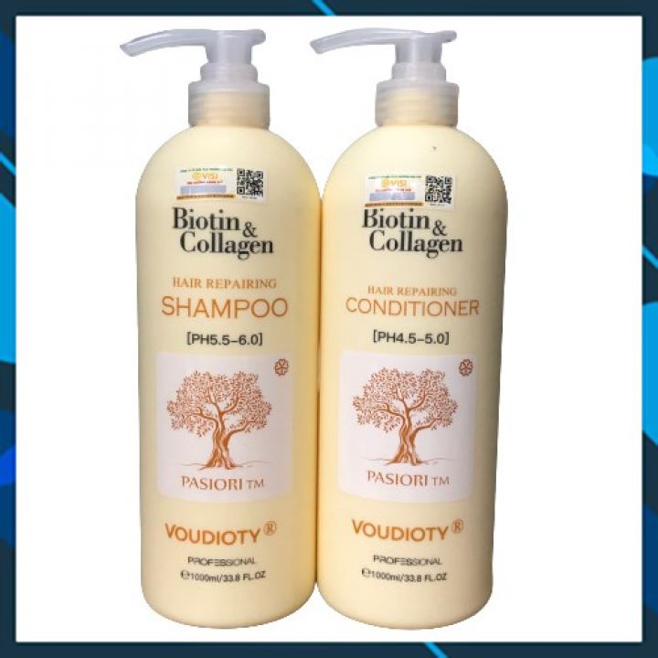 DẦU GỘI VOUDIOTY HAIR REPAIR BIOTIN & COLLAGEN VÀNG NGĂN GÃY RỤNG MỀM MƯỢT 1000ML NEW 2022