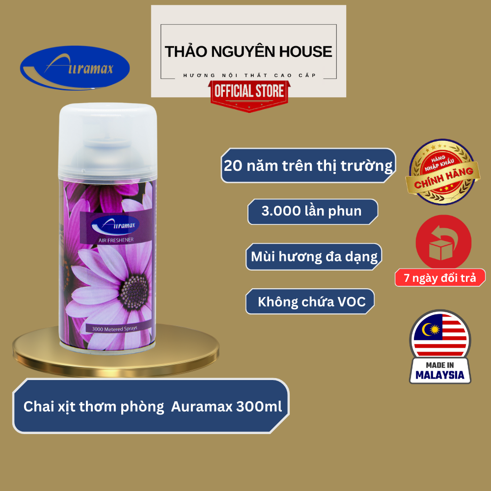 Nước hoa xịt thơm phòng Auramax 300ml hương Lemon