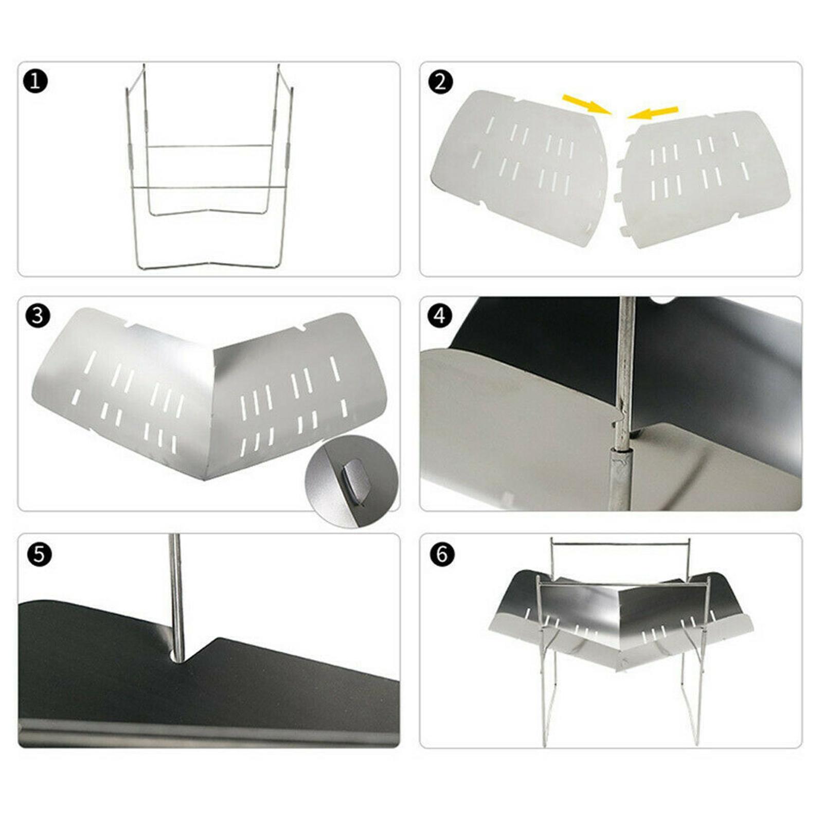 BBQ Grill Folding Charcoal Stove Camping 2Pcs Stove+BBQ Stick