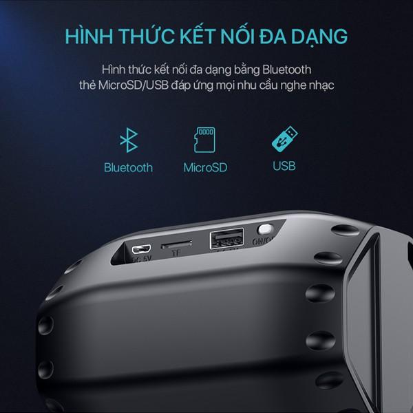 Loa Nghe Nhạc Bluetooth ACOME Công Suất 5W, Hỗ Trợ Kết Nối MicroSD, USB, Đài FM, Playtime 6H - Hàng Chính Hãng