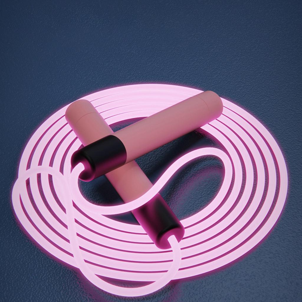 Jumping LED Light Skipping Rope Training Exercise Fitness Adult Lose Weight Pink