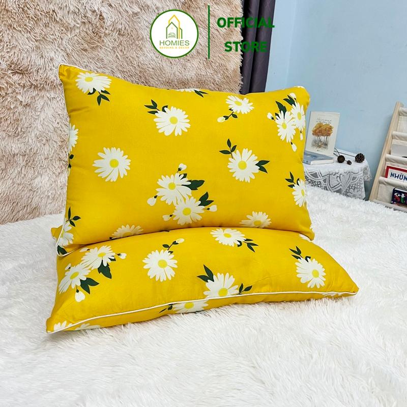 Vỏ Gối Nằm, Áo Gối Đầu Cotton PL Hoạ Tiết Vintage Hàn Quốc - Kích Thước 45cmx65cm Có Khóa Kéo