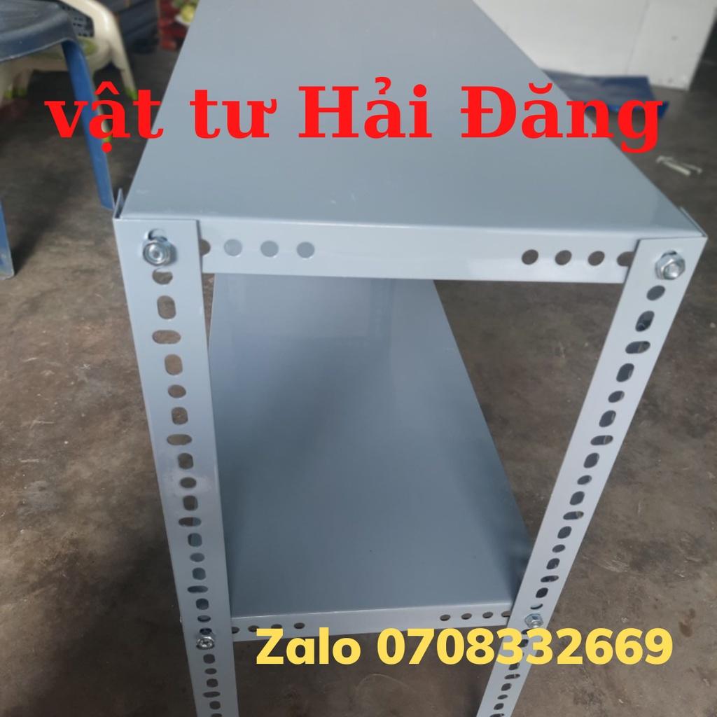 Kệ sắt v lỗ 2 tầng,cao 80cm - 100cm