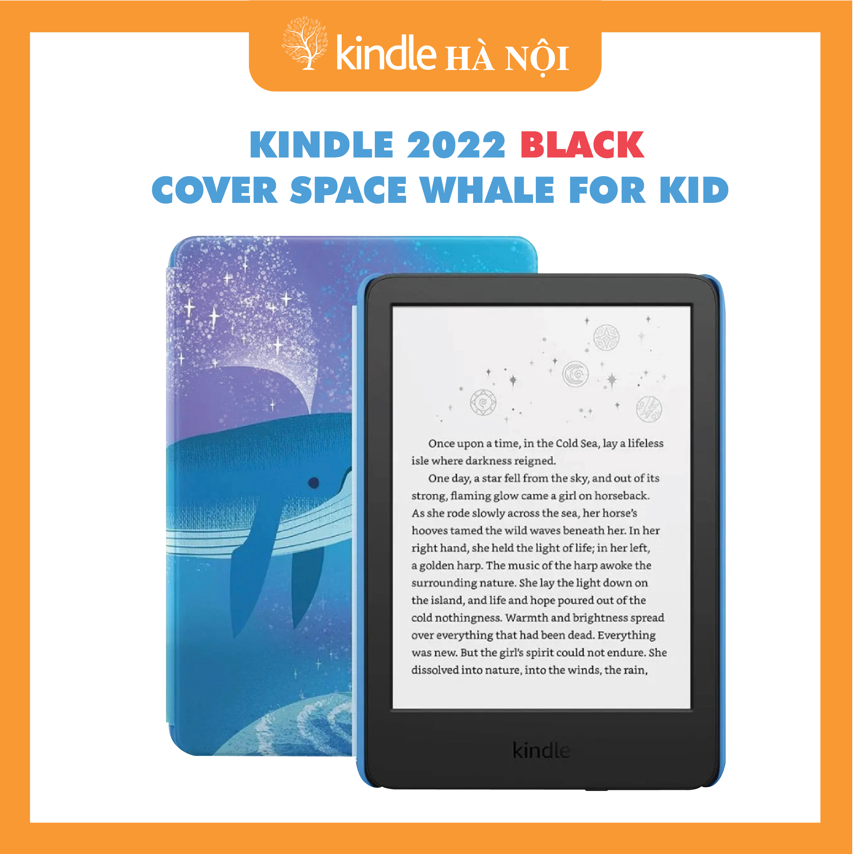 Máy Đọc Sách Kindle 2022 11Th Kids Edition Kèm Bao Da Chính Hãng Và Tài Khoản Free Kid 1 Năm - Hàng Nhập Khẩu - Space Whale