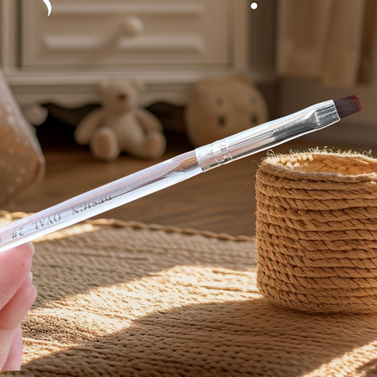 Cọ Bản Vuông Cán Trong Size 2-3-4 Làm Nail Tiện Lợi Kẻ, Vẽ Hoạt Hình, Phong Cảnh, Làm Vân Đá, Đắp Gel, Dặm Ombre Móng Desied Oval Korea Brush