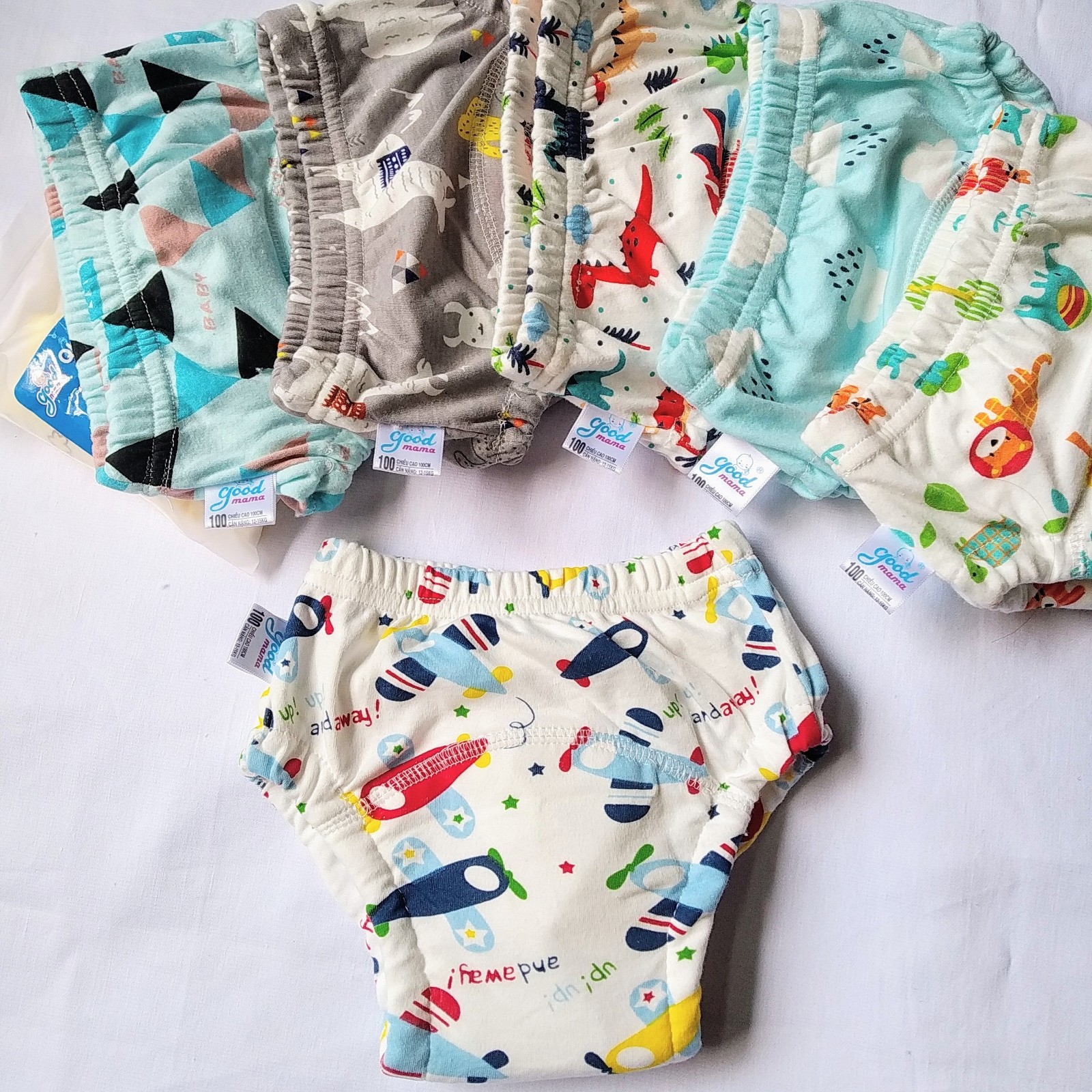 Combo 10 Quần bỏ bỉm vải cotton 6 lớp siêu thấm, thoáng mát hiệu Goodmama cho Bé trai