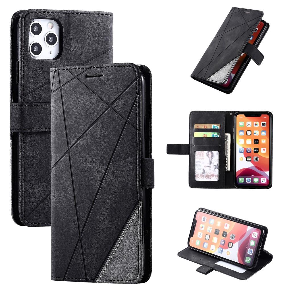 Bao da điện thoại nắp lật PU mềm có ngăn đựng thẻ cho iPhone 12 Pro Max 12 Mini 11 Pro Max