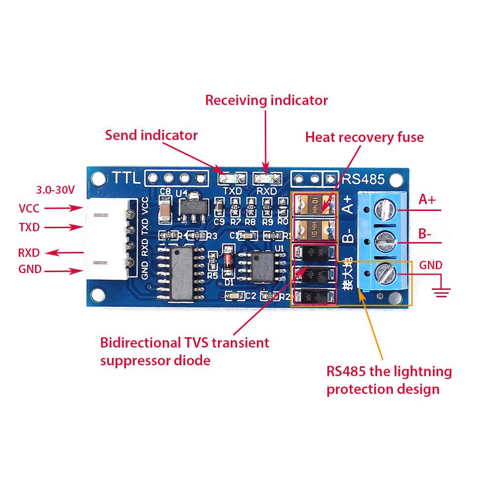 Công Nghiệp USB Sang RS485/TTL Sang RS485 Bộ Chuyển Đổi Bảo Vệ Nâng Cấp Bộ Chuyển Đổi Khả Năng Tương Thích Chuẩn Kết Nối RS-485 Mô-đun