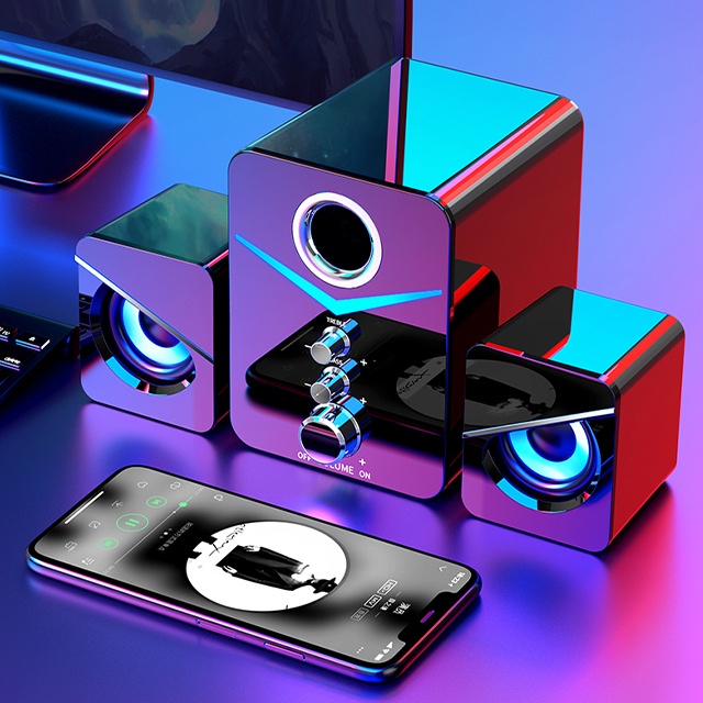 Bộ loa KISONLI U - 3100 2.1 - Loa máy tính đen và hồng