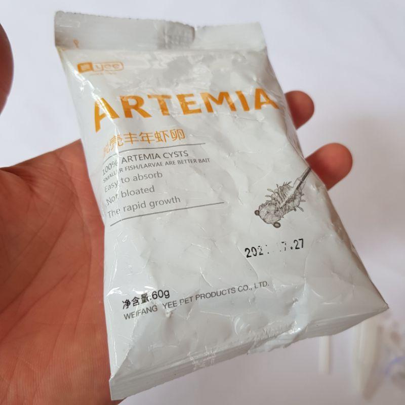 Artemia sấy khô hộp 150ml (80g) - Artimia sinh khối thức ăn tươi cho cá cảnh -tặng kèm ống cho ăn nhỏ giọt