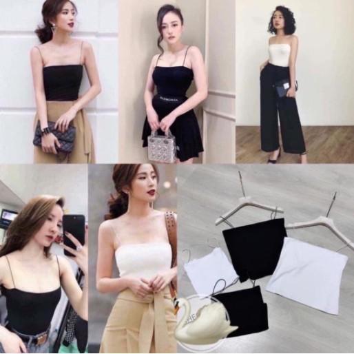 Hot-Áo 2 Dây Bún cotton Dáng NGẮN phối đồ cực xinh - CHILLHOUSE