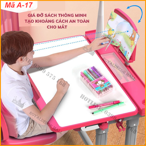 Bàn Học Sinh Đa Năng Thông Minh Phù Hợp Bé 3-15 Tuổi Điều Chỉnh Được Cao Thấp, Độ Nghiêng Của Mặt Bàn - Có 2 Màu