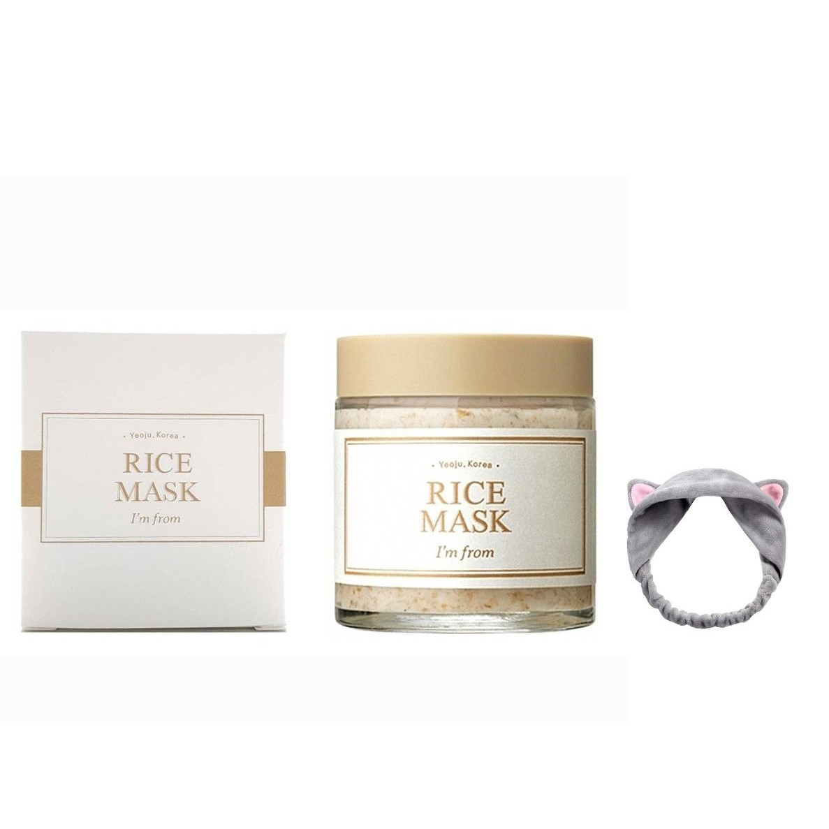 Mặt Nạ Dưỡng Trắng Da Chiết Xuất Từ Gạo I'm From Rice Mask 110g + Tặng Kèm 1 Băng Đô Tai Mèo Xinh Xắn